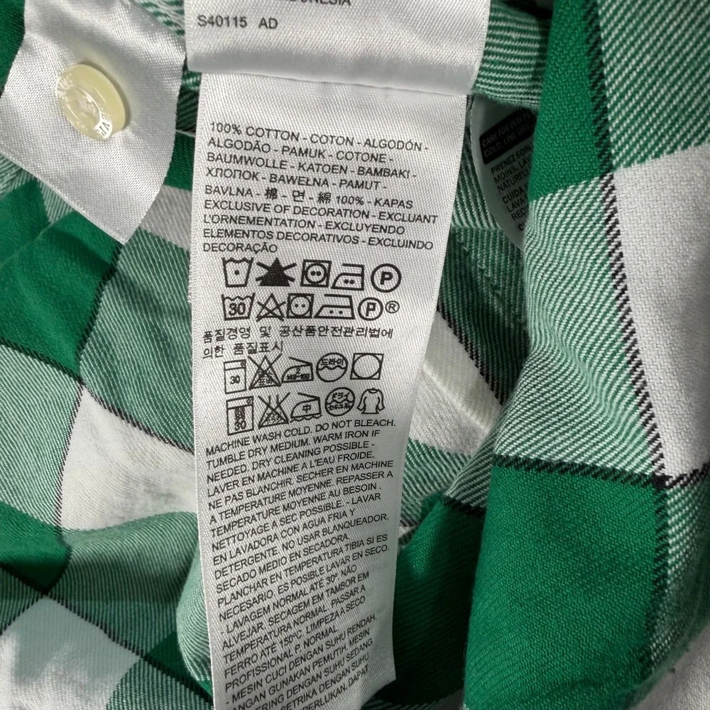 Levis x NBA Boston Celtics Western Flannel Shirt Green Plaid Mens XL #4433